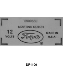 STARTER DECAL - 58-59 PASSENGER, 60 GALAXIE, FALCON