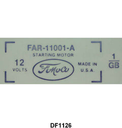 STARTER DECAL - 61 FALCON 144/170