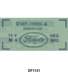 GENERATOR DECAL - 61 GALAXIE/FALCON/RANCHERO