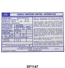EMISSION DECAL - 76 F-100/F-250 390 W/AUTO