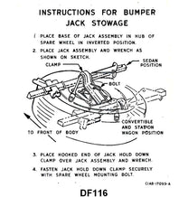 JACK INSTRUCTION/SPARE TIRE DECAL - 61 GALAXIE