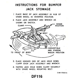 JACK INSTRUCTION/SPARE TIRE DECAL - 61 GALAXIE
