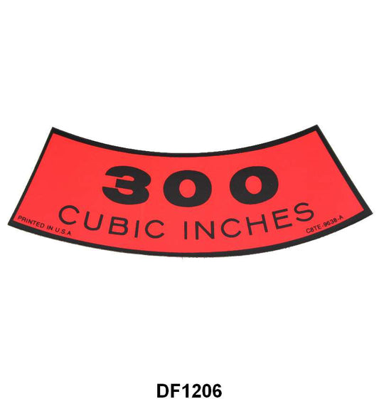 AIR CLEANER DECAL - 68-72 F-100/F-350, 300