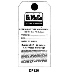 ANTI-FREEZE TAG - 53-64 PASS, 53-64 F-100/F-350