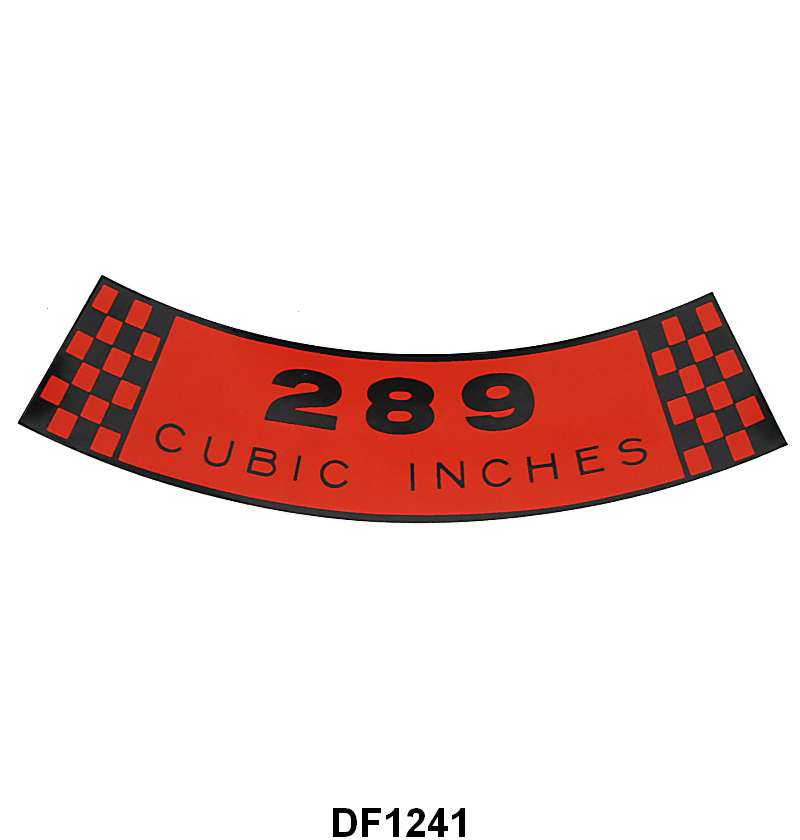 AIR CLEANER DECAL - 68 FALCON, MUSTANG 289-2V