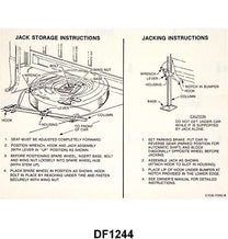 JACK INSTRUCTION/SPARE TIRE DECAL - 67 RANCHERO