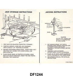 JACK INSTRUCTION/SPARE TIRE DECAL - 67 RANCHERO