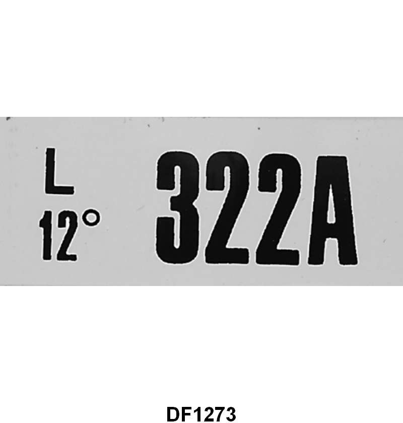 ENGINE CODE DECAL - 67-68 FAIRLANE, MUSTANG
