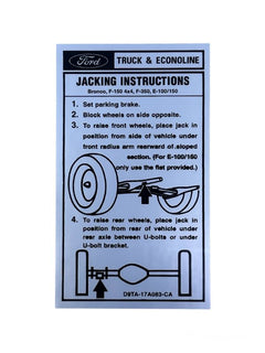 JACK INSTRUCTION DECAL - 79 F-100/F-350