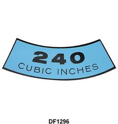 AIR CLEANER DECAL - 68-69 GALAXIE 240