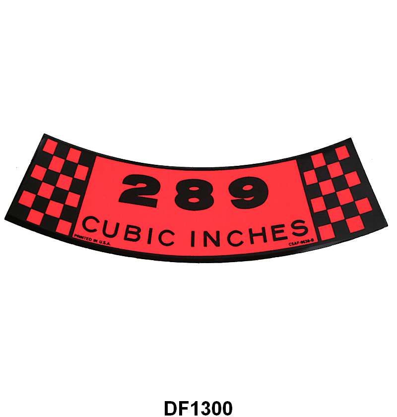 AIR CLEANER DECAL - 65-67 GALAXIE 289-2V