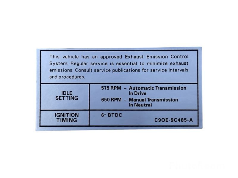 EMISSION DECAL - 69 FAIRLANE 351-2V
