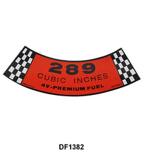 AIR CLEANER DECAL - 64-67 MUSTANG 289-4V