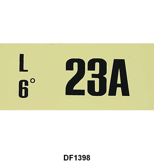 ENGINE CODE DECAL - 67 FAIRLANE, MUSTANG