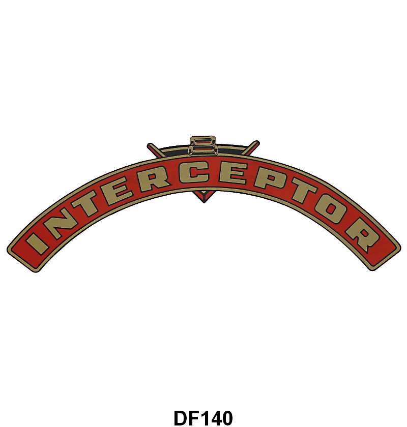AIR CLEANER DECAL - 58-59 PASS/RANCHERO 332/352 "INTERCEPTOR"