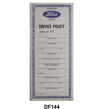 SERVICE POLICY - 41-48 OWNERS MANUAL