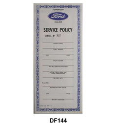 SERVICE POLICY - 41-48 OWNERS MANUAL