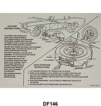 JACK INSTRUCTION/SPARE TIRE DECAL - 66 MUSTANG