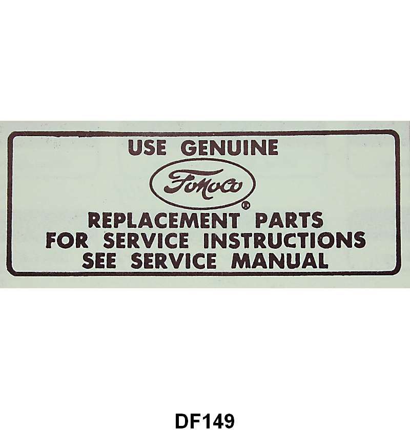 SERVICE INSTRUCTION DECAL FOR AIR CLEANER - 65-67 PASS/PICKUP