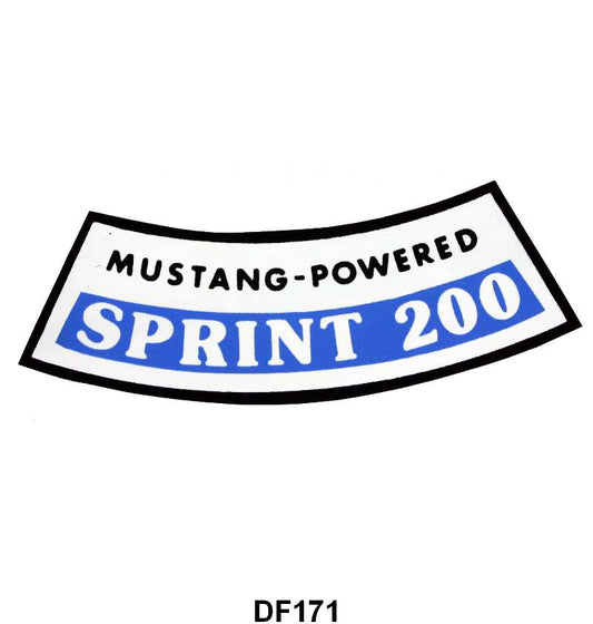 AIR CLEANER DECAL - 66 MUSTANG "SPRINT 200"