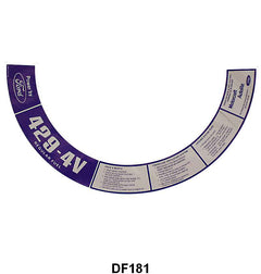 RANCHERO AIR CLEANER ENGINE SIZE DECAL - 72-73 GLX/RANCHERO 429-4V