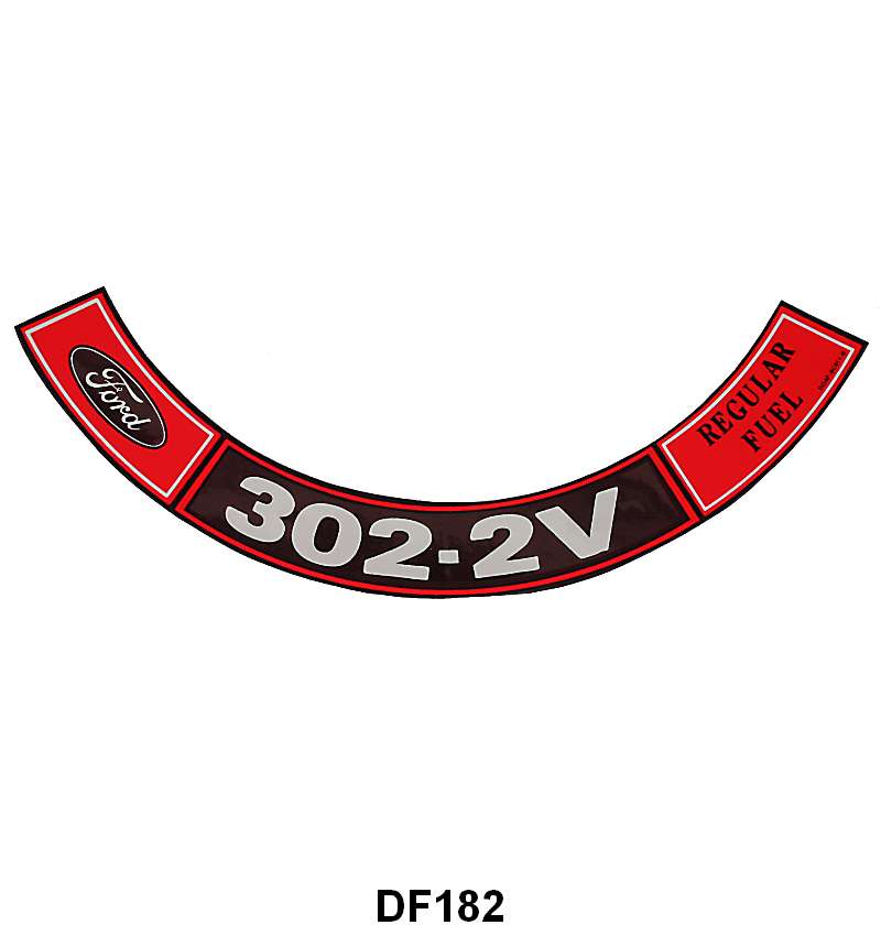AIR CLEANER DECAL - 70-71 GALAXIE, TORINO, MUSTANG, 70 F-100 302-2V