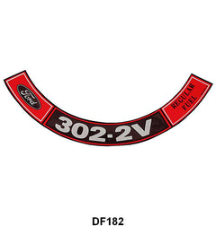 AIR CLEANER DECAL - 70-71 GALAXIE, TORINO, MUSTANG, 70 F-100 302-2V