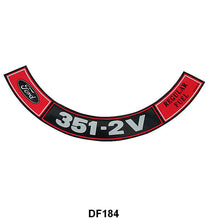 AIR CLEANER DECAL - 70-71 GALAXIE, TORINO, MUSTANG 351-2V