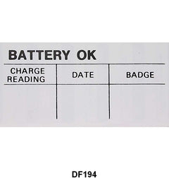 BATTERY "TEST OK" DECAL - 64-71 PASS 64-79 F-100/F-350