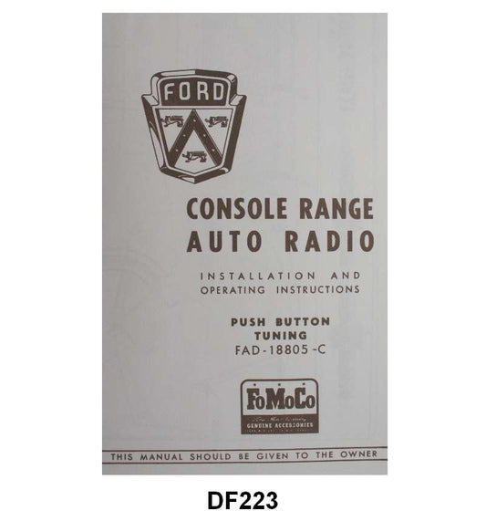 RADIO INSTRUCTION MANUAL - 53 DELUXE