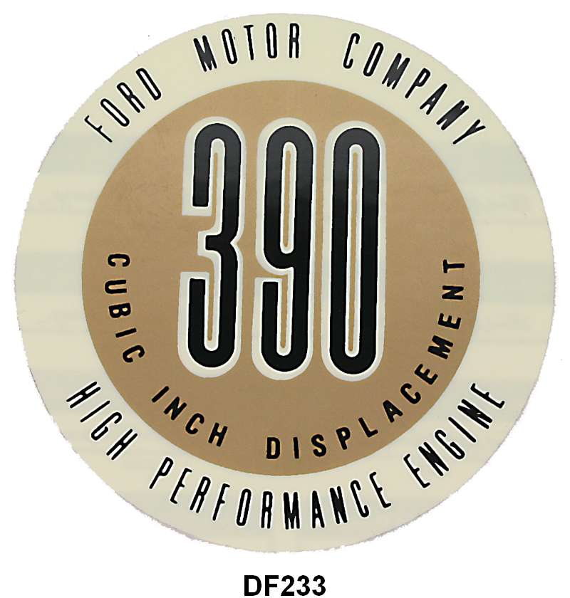 VALVE COVER DECAL - 61-62 GALAXIE "390 HIGH PERFORMANCE"