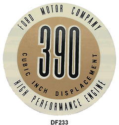 VALVE COVER DECAL - 61-62 GALAXIE "390 HIGH PERFORMANCE"