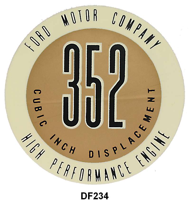 VALVE COVER DECAL - 60-61 GALAXIE "352 HIGH PERFORMANCE"