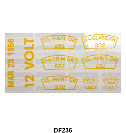 "PAINT OK" DECAL - 56 FORD & T-BIRD