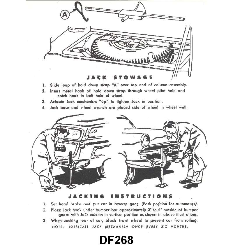 JACK INSTRUCTION DECAL - 52-56 STATION WAGON