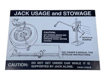 JACK INSTRUCTION/SPARE TIRE DECAL - 68-69 FAIRLANE/FALCON EX FASTBACK, WAGON