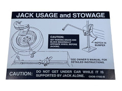 JACK INSTRUCTION/SPARE TIRE DECAL - 68-69 FAIRLANE/FALCON EX FASTBACK, WAGON