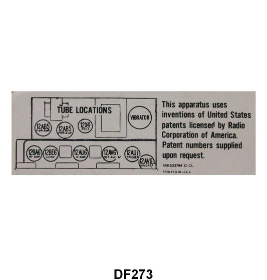 RADIO SCHEMATIC DECAL - 56 PASS