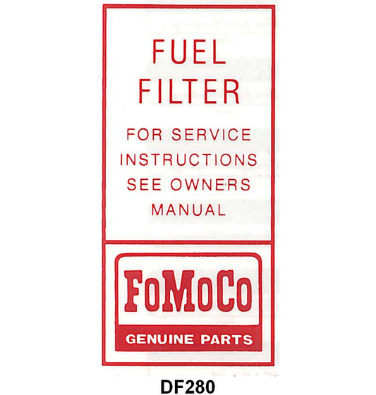 FUEL PUMP FILTER DECAL - 60-65 PASS, 60-66 F-100/F-350