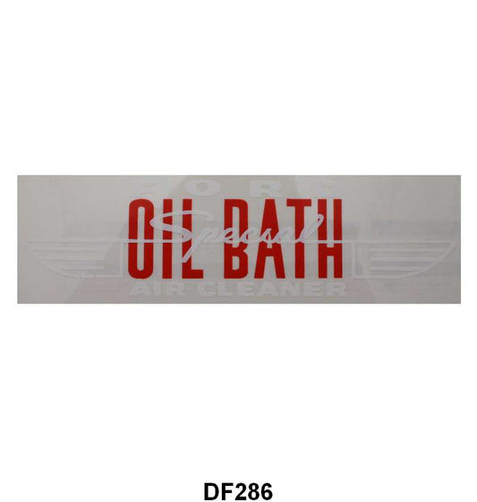 AIR CLEANER DECAL - 52-53 PASS V8 FRONT, OIL BATH