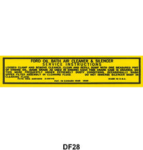 AIR CLEANER DECAL - 42-48 PASS/MERC, 42-47 PICK UP, OIL BATH