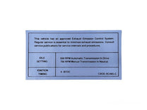 EMISSION DECAL - 68-69 FAIRLANE 428CJ, 68 MUSTANG 390/428