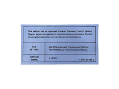 EMISSION DECAL - 68-69 FAIRLANE 428CJ, 68 MUSTANG 390/428