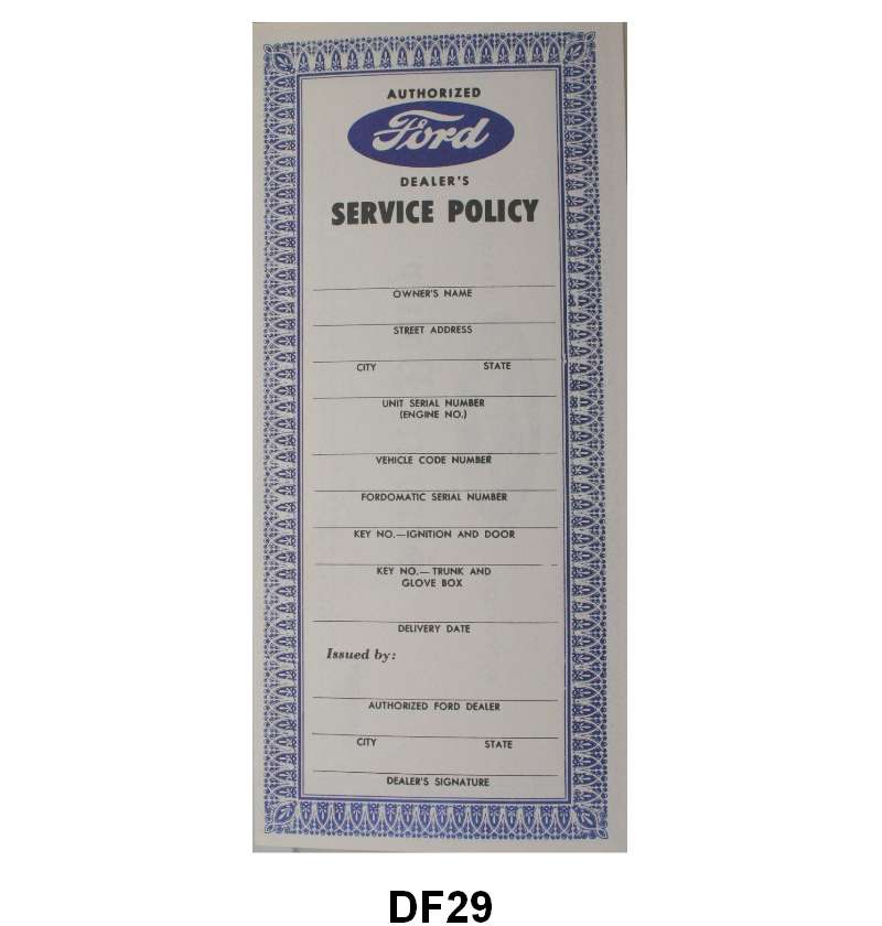 SERVICE POLICY - 56 PASS/PICKUP
