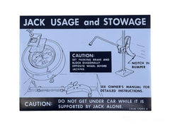 JACK INSTRUCTION/SPARE TIRE DECAL - 68-69 FAIRLANE EX FASTBACK W/STYLE WHEEL