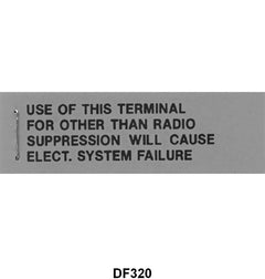 VOLTAGE REGULATOR WARNING TAG - 65-70 ALL PASS, 65-70 F-100/F-350