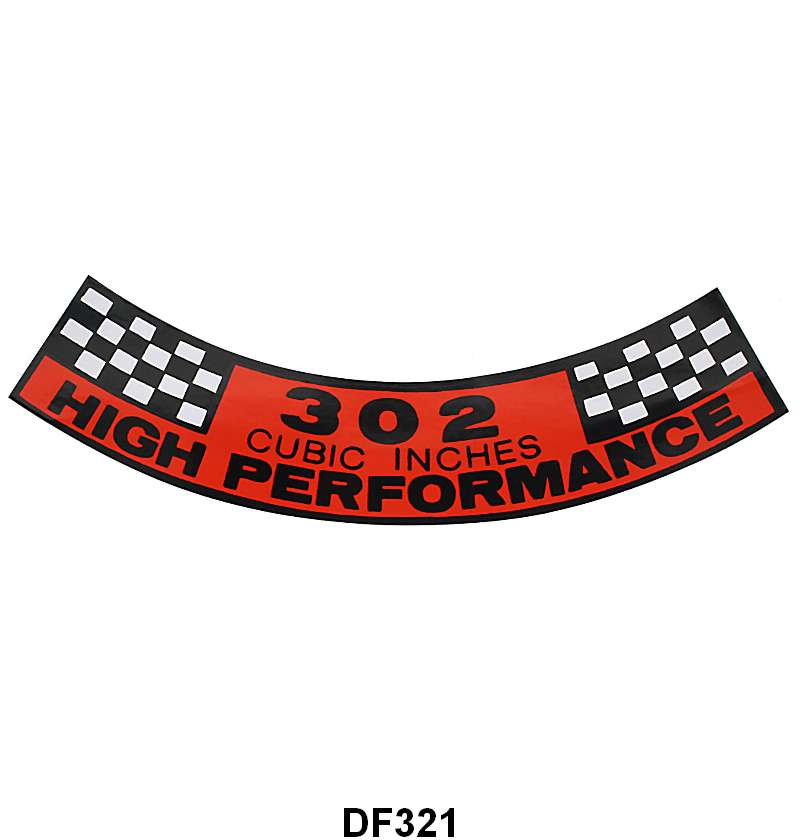 UNIVERSAL AIR CLEANER DECAL - "302 HIGH PERFORMANCE"