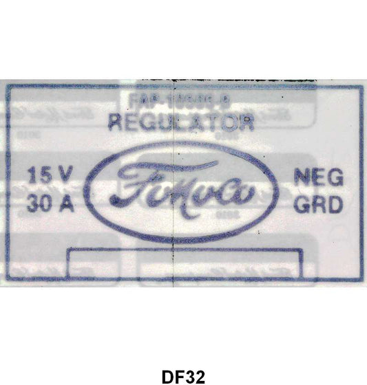 VOLTAGE REGULATOR DECAL - 56-57 PASS, 56-57 F-100/F-350