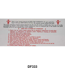 OWNERS MANUAL ENVELOPE - 64-66 MUSTANG