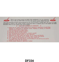 OWNERS MANUAL ENVELOPE - 63-66 FALCON/RANCHERO